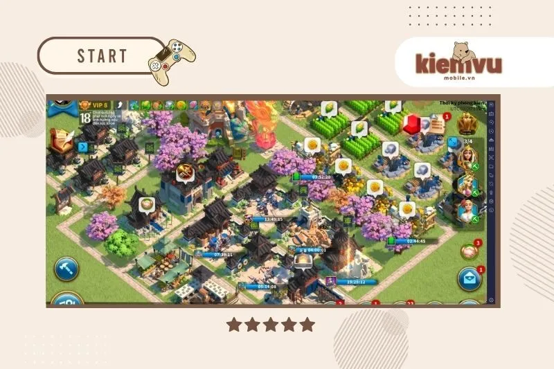 Sử dụng đá quý và tài nguyên trong Rise of Kingdoms